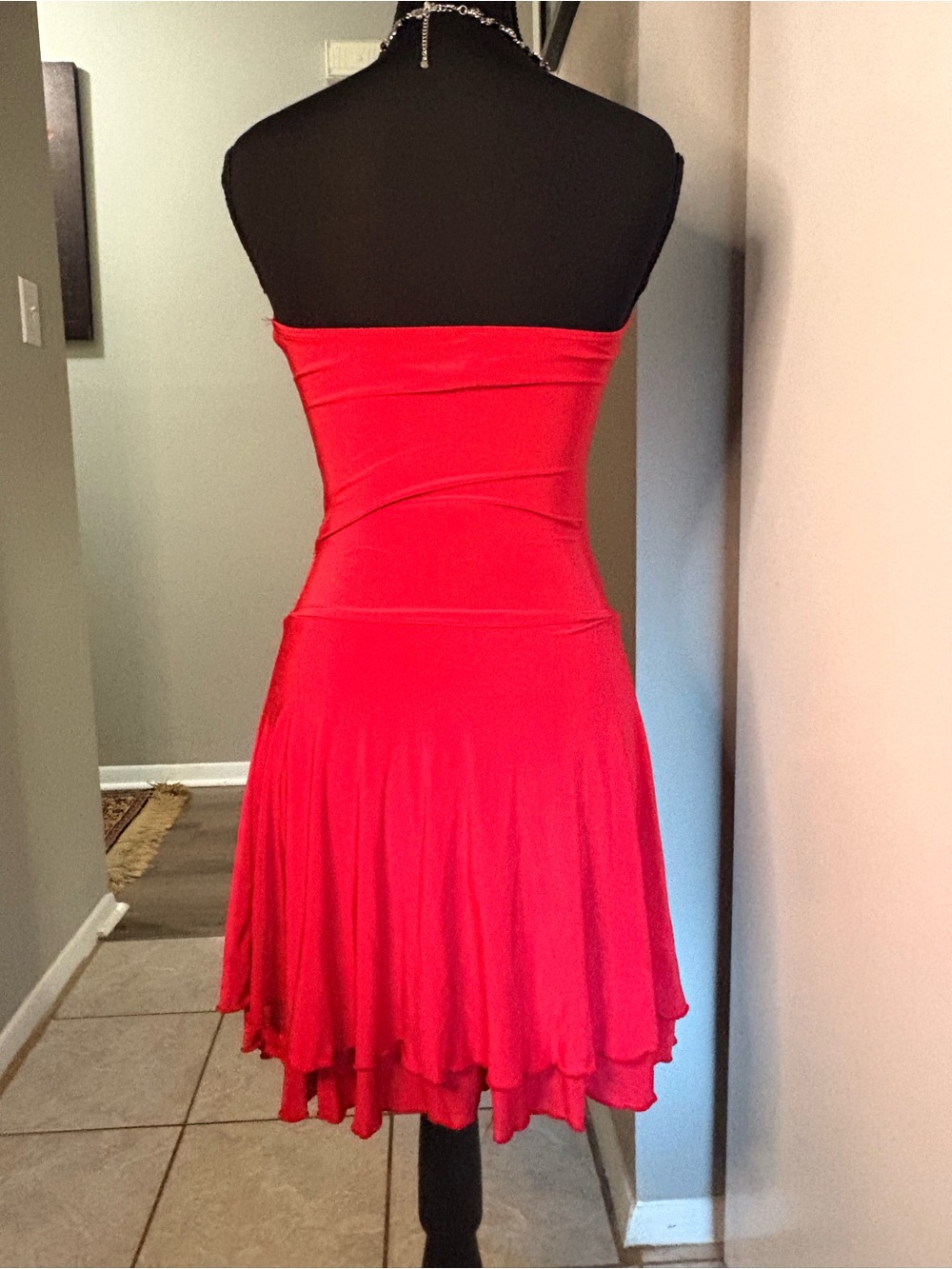 Strapless Ruched Red Mini Dress - Picture 7 of 10